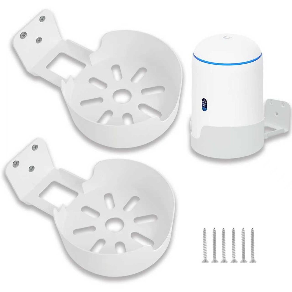 Upgrade Ubiquiti UniFi Dream Router Wall Mount, Works with The New Unifi Dream 7 (UDR7) Bracket, Sturdy Metal Made Wall Mount Compatible with Ubiquiti UniFi Dream Machine UDR7 (Clean-2PACK, White)