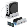 RayCue SmartDock Pro for Mac mini M4 Dock Stand with M.2 NVMe SSD Enclosure, 4K 60Hz HDMI, 10Gbps USB-C/A, Gigabit Ethernet, SD/TF Card Readers  Space-Saving Vertical Hub Compatible with Mac mini view 1