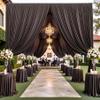 20ft15ft Brown Backdrop Curtain for Wedding Parties, 4 Panels Wrinkle Free 15 FT Long Polyester Photo Backdrop Drapes Back Drop Cloth for Birthday Photography Background view 2