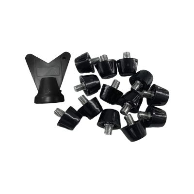 Football Boot Studs 30pcs Anti-Slip Football Spikes - Threaded Lightweight(Black)