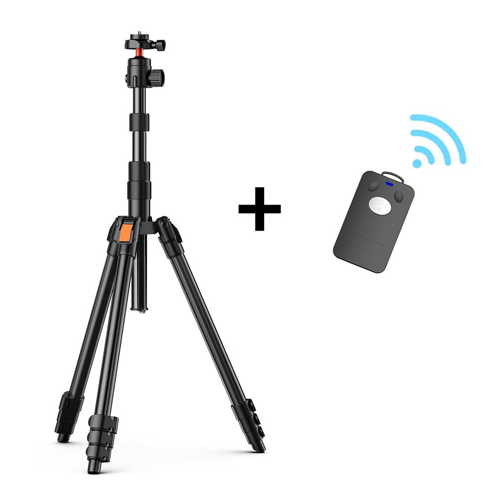 71" Camera Tripod, Phone Tripod with Remote, 360Ball Head, Max Load 8kg/17.64lb