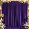 1014 ft Purple Wrinkle Free Backdrop Curtain, Soft Silky Polyester Wedding Drapes 2 Panels 14ft Height Photo Backdrop Curtains for Parties Birthday Baby Shower Photography Background Cloth view 1