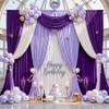 1014 ft Purple Wrinkle Free Backdrop Curtain, Soft Silky Polyester Wedding Drapes 2 Panels 14ft Height Photo Backdrop Curtains for Parties Birthday Baby Shower Photography Background Cloth view 3
