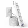 15Ft Long Extension Cord, SUPERDANNY Surge Protector Power Strip with 6 Outlets & 3 USB Ports, Flat Plug Power Strip Wall Mountable, Desk Charging Station for Home Office, College Dorm Room Essentials view 1