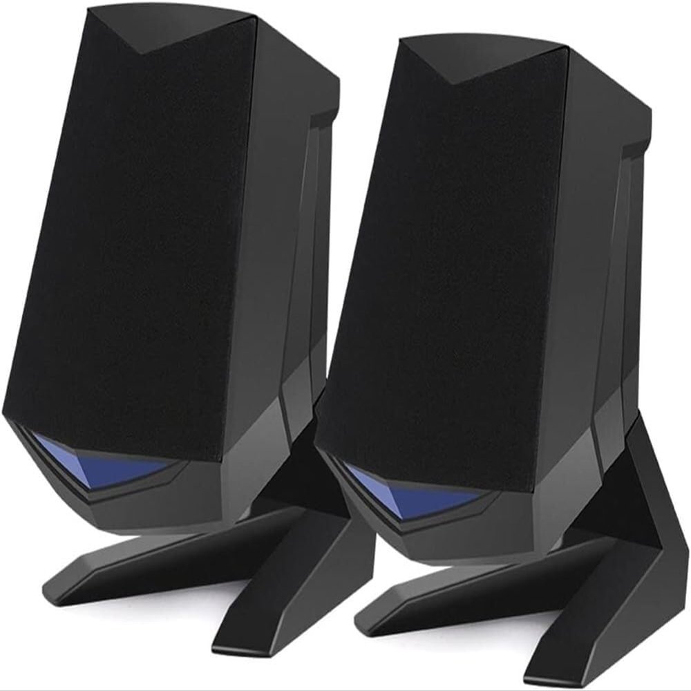 CYANGBO Computer Speakers for Desktop, 1 Pair Wired Computer Speakers USB AUX Bass Reinforcement PC Speaker for Laptop Desktop 6W 64mm Horn Audio Loudspeaker