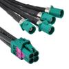 FLKPIEGRH Mini Fakra A Type Jack 4 in 1 to Fakra Z Water Blue Plug 4 Ports Cable Assembly Customize 50cm view 1