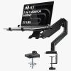 WALI Laptop Desk Mount, 2-in-1 Monitor Mount Fit 17 Notebook and 34 Monitors, Laptop Stand for Desk Adjustable Height, Gas Spring Monitor Arm with Laptops Holder, Up to 22-26.4lbs(GSMP001LPN), Black view 1