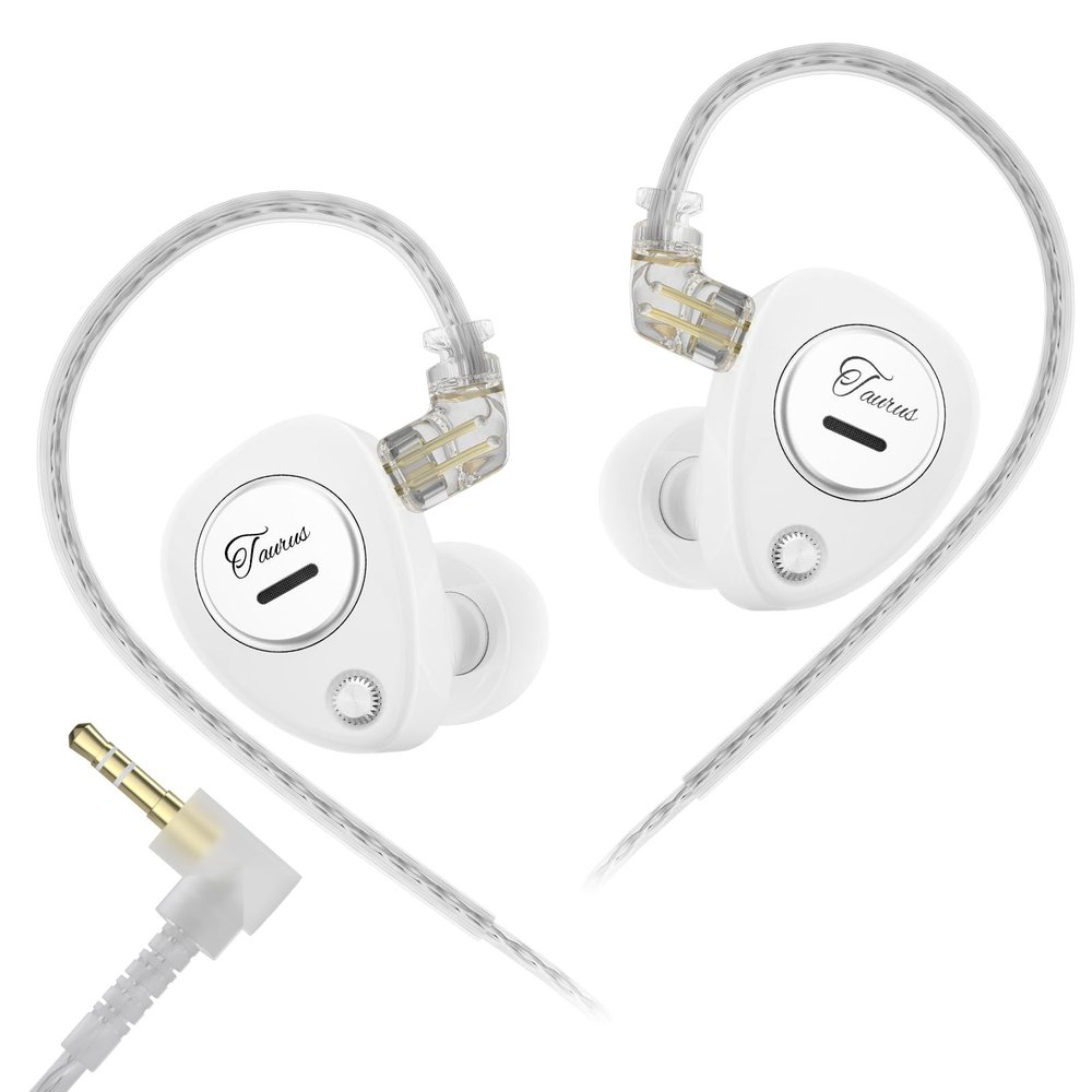 KZ Taurus in Ear Monitor IEM Earbuds, White, no Mic