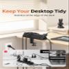 6.5 FT Desk Clamp Power Strip with 5 AC Outlets & 6 USB Ports PD 40W USB-C Fast Charging, 1250J Surge Protector, Fits 2.1 in top Edge Black view 4