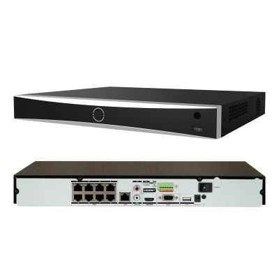 4K 8 Channel PoE NVR DS-7608NXI-K2/8P Network Video Recorder, AcuSence, Plug & Play with Power-Over-Ethernet, Work with 12 MP/8 MP/6 MP/5 MP/4 MP/3 MP/1080p IP Camera, International Egalish Version
