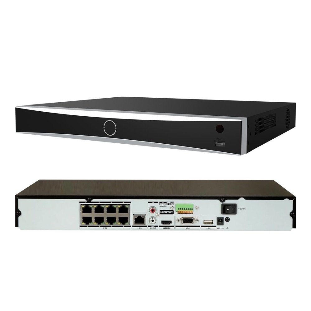 4K 8 Channel PoE NVR DS-7608NXI-K2/8P Network Video Recorder, AcuSence, Plug & Play with Power-Over-Ethernet, Work with 12 MP/8 MP/6 MP/5 MP/4 MP/3 MP/1080p IP Camera, International Egalish Version