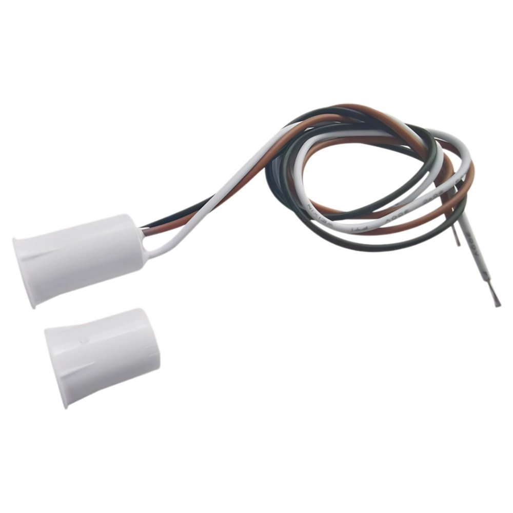 2 Wired Door Window Magnetic Contact Sensors with Recessed and Mounting, Switch System for Entry Point Surveillance in Security Alarms