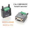 2 In 1 DB9 RS232 to RS485 TTL Serial Converter D-Sub 9Pin to 5Pin Screw Terminal Block RS232 to 3.3V/5V Interface Signal Adapter for Industrial Automation, PLC, Embedded Systems (DB9 Female) view 2