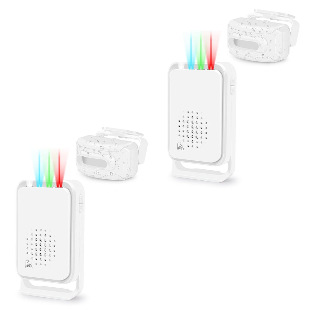 EGIZPY Motion Detector Alarm,Outdoor Motion Sensor Security Alarm with Loud Siren & Vibration Alert,IP64 Waterproof Wireless Driveway Alarm,918ft Range for Outdoor Mailboxes,Driveways(2PK)