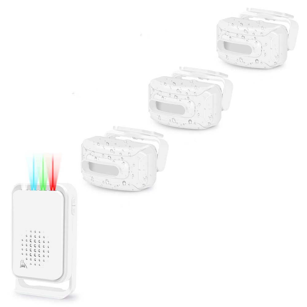 EGIZPY Motion Detector Alarm,Outdoor Motion Sensor Security Alarm with Loud Siren,IP64 Waterproof Wireless Driveway Alarm,918ft Range for Outdoor Mailboxes,Driveways(3Sensors & 1Receiver)