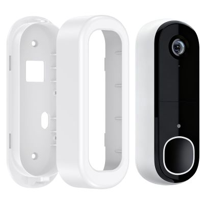 Adhesive Doorbell Camera Mount for Arlo Video Doorbell 2K (2nd Gen), No-Drill Mounting Bracket, Weatherproof Protective for Arlo Doorbell Camera, Suitable for Apartments, Rentals, Homes (White)