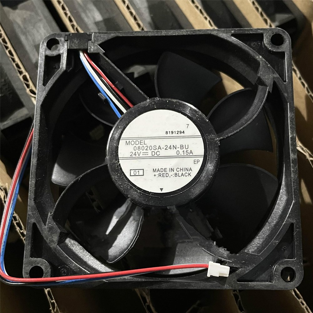 08020SA-24N-BU DC24V 0.15A 3-Wire Inverter Cooling Fan 80x80x20mm 8cm