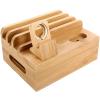 Cord Organizer Box Storage, Holds 8 Devices, Bamboo Charging Station For Multiple Devices, Cable Management Creative Design, Detachable Watch Stand view 1