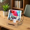 Cord Organizer Box Storage, Holds 8 Devices, Bamboo Charging Station For Multiple Devices, Cable Management Creative Design, Detachable Watch Stand view 4