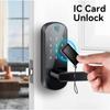 Fingerprint Door Lock with Handle Touchscreen Smart Lock Biometric Lock with Keypad Supports APP & IC Chip Suitable for Bedrooms, Residences, Hotels, Offices, Apartment Entry Doors view 2