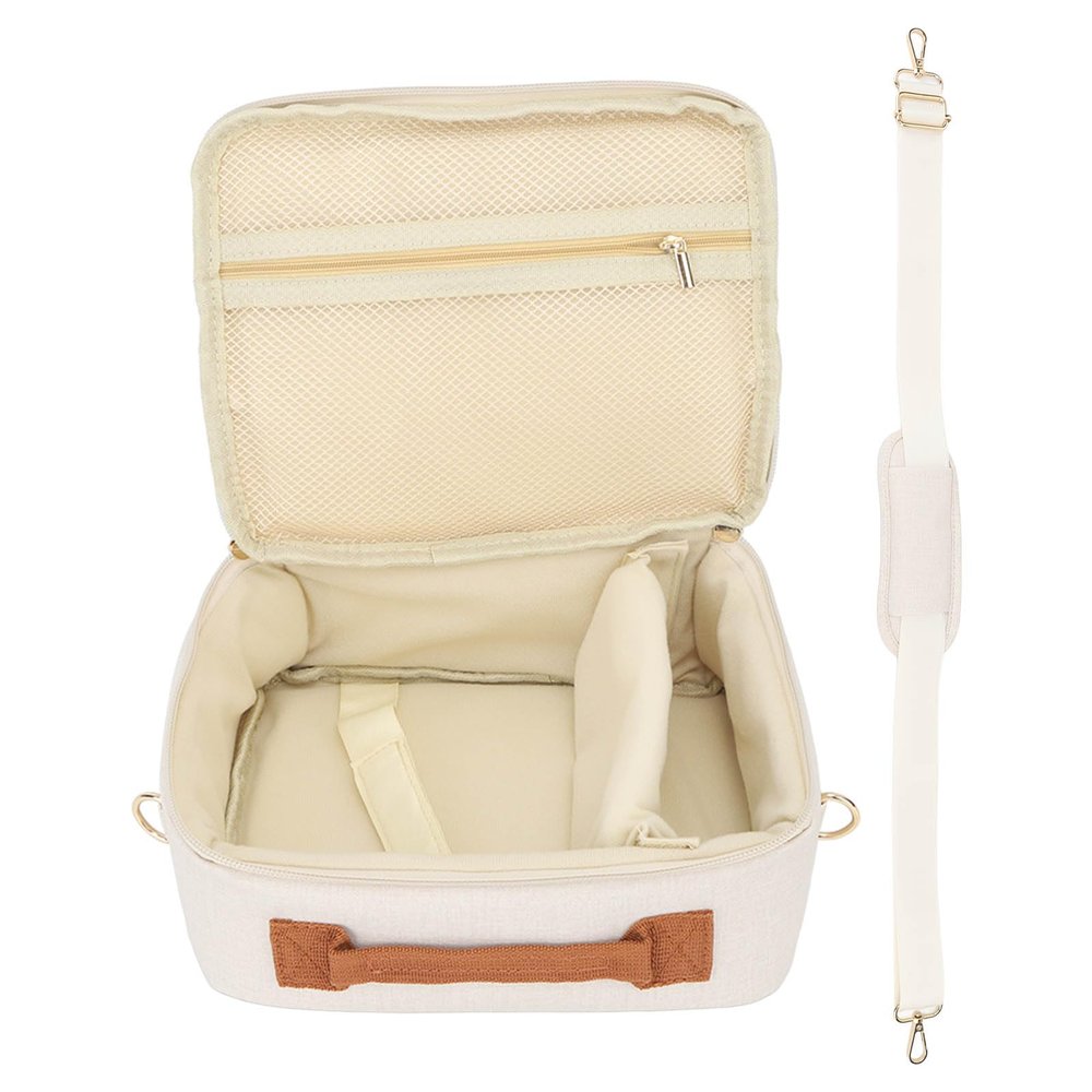 MUNEFE Camera Storage Bag, Camera Carrying Case, Camera Carrying Bag, Suitable for Cameras of Various Sizes (Beige)