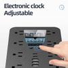 16-in-1 Power Strip with Switch & Surge Protection, 6-Outlet Power Strip with 3 USB Ports (2 USB-C) & Time Display, Multi-Plug Outlet Splitter, 5ft/10ft Extension Cord for Home Travel (Black, 10ft) view 4