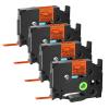 GREENCYCLE Compatible for Brother P-Touch Label Tape TZe-B11 6mm 0.23" Laminated Fluorescent Orange TZeB11 TZ-B11 TZe TZ 1/4 inch Black on Orange Label Tape for PTH100 PTH110 PTH107, 4 Pack view 1