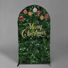 2Pcs Merry Christmas Arch Backdrop Covers, Green Christmas Tree and Solid Red Spandex Arch Covers, Holiday Party Decorations for Winter Celebration (Set of 6ft,5ft) view 4