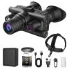 4K Helmet Style Night Vision Binoculars Dual Screen Night Vision Goggles with 3 Adjustable Infrared Lights & Tactical Flashlight 8X Digital Zoom,for Camping Surveillance view 1
