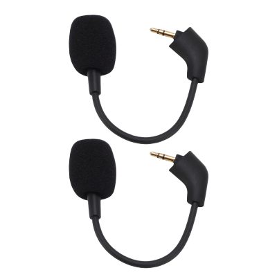 Wisoqu 2PCS Replacement Mic for Hyper X Cloud, Cloud II Core Wired Wireless Gaming Headphone, 3.5mm Detachable Noise Cancelling Microphone Boom
