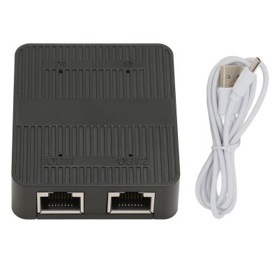 Ethernet Splitter RJ45 1 in 2 Out, Gigabit Internet Splitter, 1000Mbps High Speed LAN Splitter with B C Power, Stable Signal Transmission for TV PC Laptop