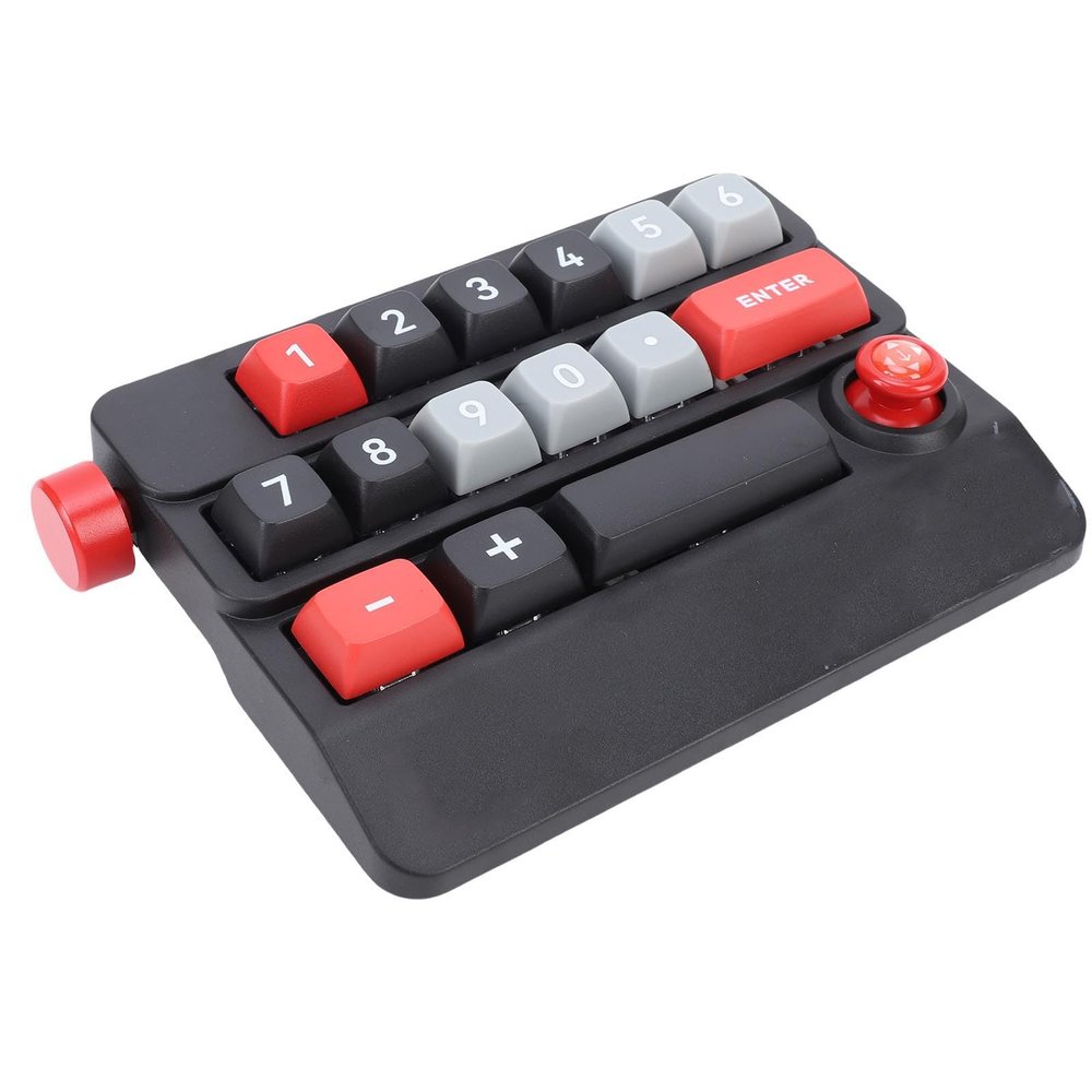 Cuifati Wired Mechanical Number Pad, Programmable 17 Keys Numpad with RGB Led Backlight, Hot Swappable Numeric Keypad with Joystick Control for PC Laptop (Black)