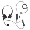 Pilipane Headset with Noise Canceling Microphone USB Dual Ear Volume Adjustable Office Telephone Headset for Call Center Customer Service Black view 1