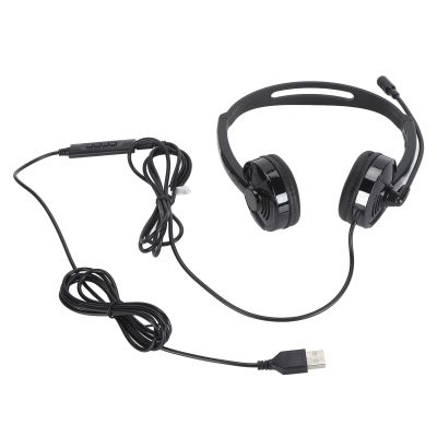 Pilipane Professional Noise Cancelling Telephone Headset with Crystal Clear Microphone and USB 3.5mm Connectivity for Office Business Telemarketing ABS Material Adjustable Headband