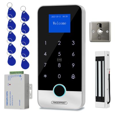 AccessShield Waterproof Smart Home Security Systems Fingerprint,Password,Tuya Remote Unlock,IC Keychain Multiple Methodswith Door Switch,Power Supply DC 12V,(Electric Lock)