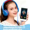 ChromaBloom Children's Headphones with Microphone, Foldable 3.5mm Jack, USB-C Jack, Adjustable 85db/94db Volume, Suitable for Mobile Phones,Computers,Tablets,School,Airplanes,Travel (Pink) view 3