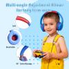 ChromaBloom Children's Headphones with Microphone, Foldable 3.5mm Jack, USB-C Jack, Adjustable 85db/94db Volume, Suitable for Mobile Phones,Computers,Tablets,School,Airplanes,Travel (Pink) view 4