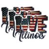 (3 Pack) Love Illinois Decals - USA Flag Decal - Patriotic Illinois Decal - 3 Inches On Longest Side - Easy Peel & Apply - Made in USA - 3MCS0304 view 1