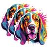 (3 Pack) Basset Hound Decals - Colorful Dog Decal - Laptop Decal - 3 Inches On Longest Side - Easy Peel & Apply - Made in USA - 3MCS0642 view 1