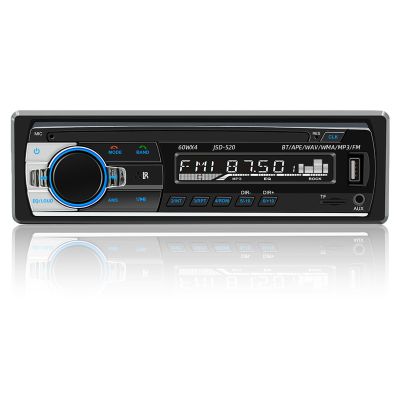 Auroky JSD-520 Car Stereo Audio Single Din Bluetooth Handsfree FM Radio Receiver USB Charging/MP3/AUX/TF, No CD Player
