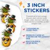(3 Pack) Pineapple with Hat Decals - Summer Fun Stickers - Laptop Decal - 3 Inches On Longest Side - Easy Peel & Apply - Made in USA - 3MCS0983 view 2