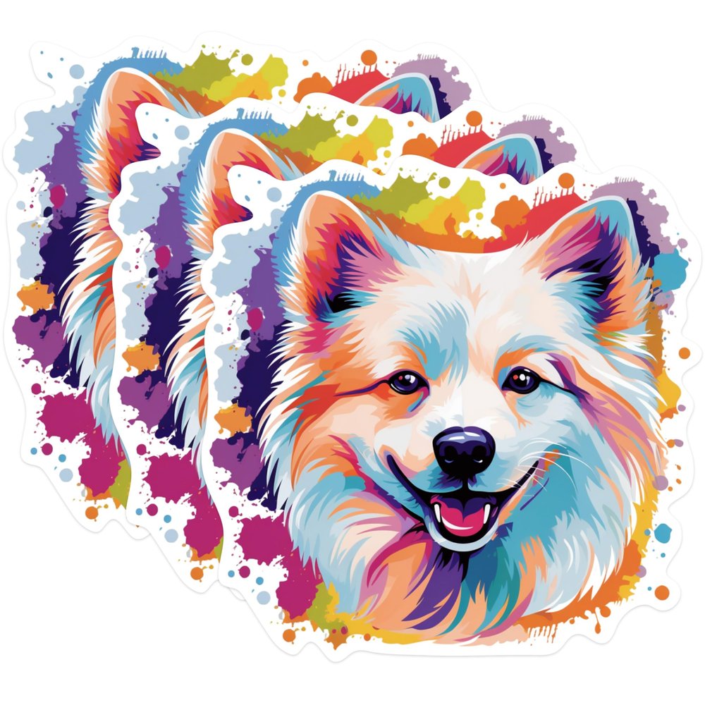 (3 Pack) Samoyed Dog Decals - Colorful Pet Stickers - Laptop Decal Art - 3 Inches On Longest Side - Easy Peel & Apply - Made in USA - 3MCS0627