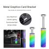 5V 3PIN ARGB Graphics Card Bracket Adjustable Height GPU Support Bracket for Graphics Cards and PC Case Premium Aluminum Alloy ABS Magnetic Non Slip Base RGB LED Light Height (Silver White) view 3