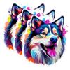 (3 Pack) Husky Dog Decals - Laptop Decal - Colorful Decal - 3 Inches On Longest Side - Easy Peel & Apply - Made in USA - 3MCS0624 view 1