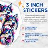 (3 Pack) Husky Dog Decals - Laptop Decal - Colorful Decal - 3 Inches On Longest Side - Easy Peel & Apply - Made in USA - 3MCS0624 view 2