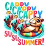 (3 Pack) Capybara Summer Decals - Cute Animal - Laptop Sticker - 3 Inches On Longest Side - Easy Peel & Apply - Made in USA - 3MCS1491 view 1