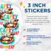 (3 Pack) Capybara Summer Decals - Cute Animal - Laptop Sticker - 3 Inches On Longest Side - Easy Peel & Apply - Made in USA - 3MCS1491 view 2