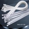 100 Pcs 20 Inch White Large Long Zip Ties  Industrial Big Plastic Cable Tie Wraps for Outdoor Use, with 60 Pounds Tensile view 3