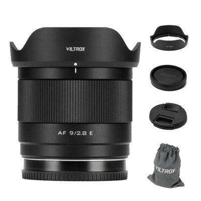 VILTROX 9mm F2.8 E, AF 9/2.8 APS-C Auto Focus Wide Angle Prime Lens for Sony E-Mount Cameras a6400 a6500 a6600 ZV-E10 FX30 A6700 ZC-E10II a7