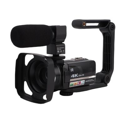 Bewinner 4K Video Camera Camcorder, 64MP UHD Vlogging Camera with 3in, 18X Digital Zoom Travel Camcorder, Microphone Stabilizer, 32G Card, 2 Batteries